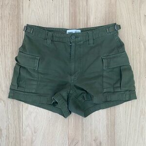 TNA cargo shorts from Aritzia. Size 4. Green.